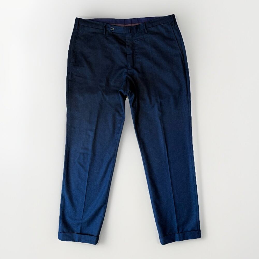 Incotex Wool Pleated Pants 36 Navy Classic Fit Luxury Minimalist New York